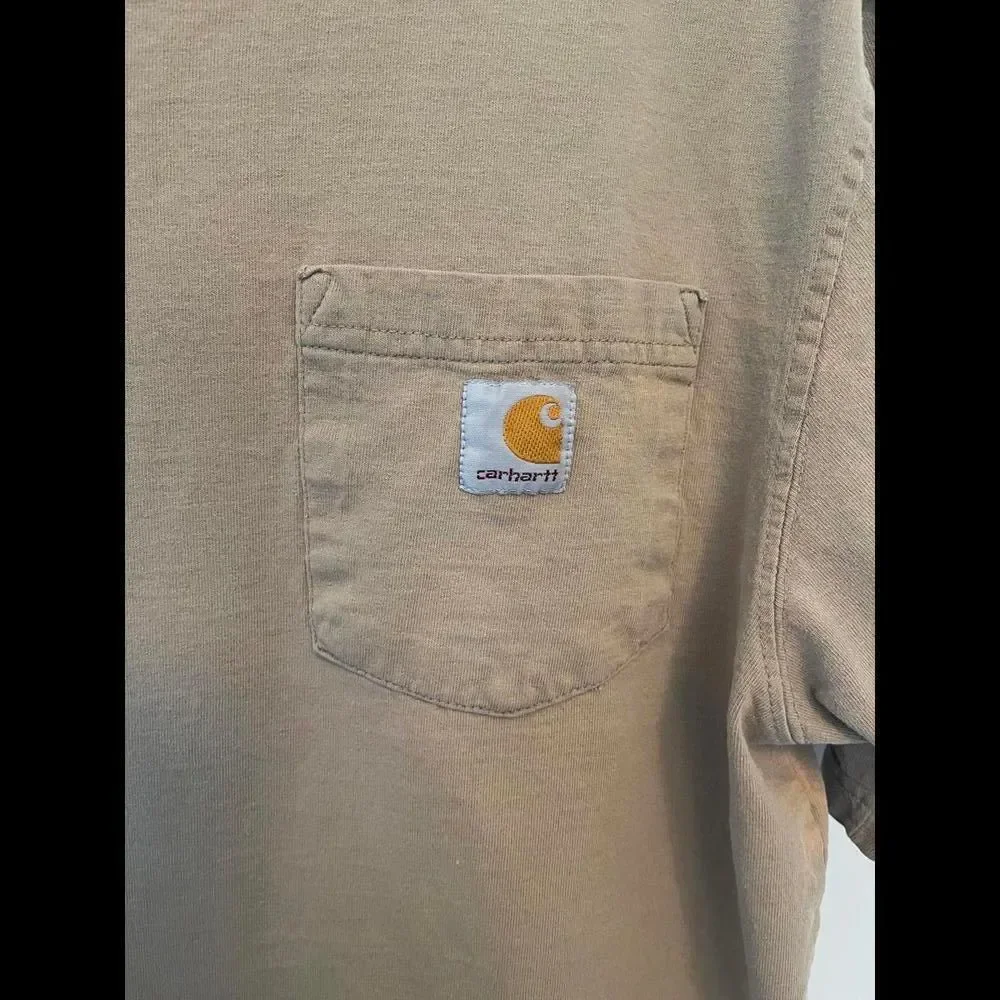 Carhartt Brown Pocket Tee Shirt Brown Mens Size Medium - Picture 2 of 7